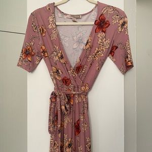 Tie Front Floral Dress